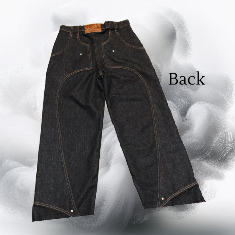 Fine Culture Ebony V6, Urban Street Wear Black Baggies Jean, Size Medium - Picture 6 of 12